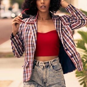 Plaid Blazer Jacket